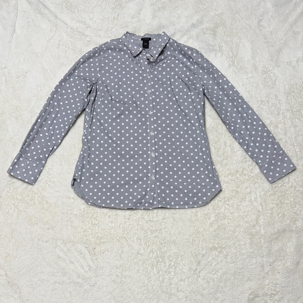 Ann Taylor Black and White Polka Dot Blouse